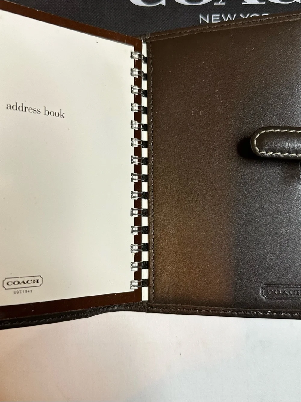 Coach Monogram Canvas Tab address book- Khaki/Brown